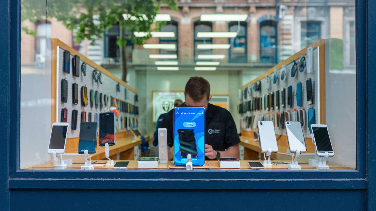 Smartphones in der Werkstatt der HandyKlinik Dortmund
